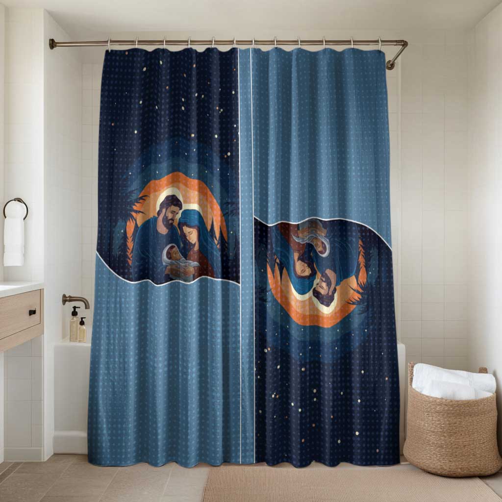 Western Yoke Bathroom Set Holy Family Christmas Cowboy Style - Wonder Print Shop