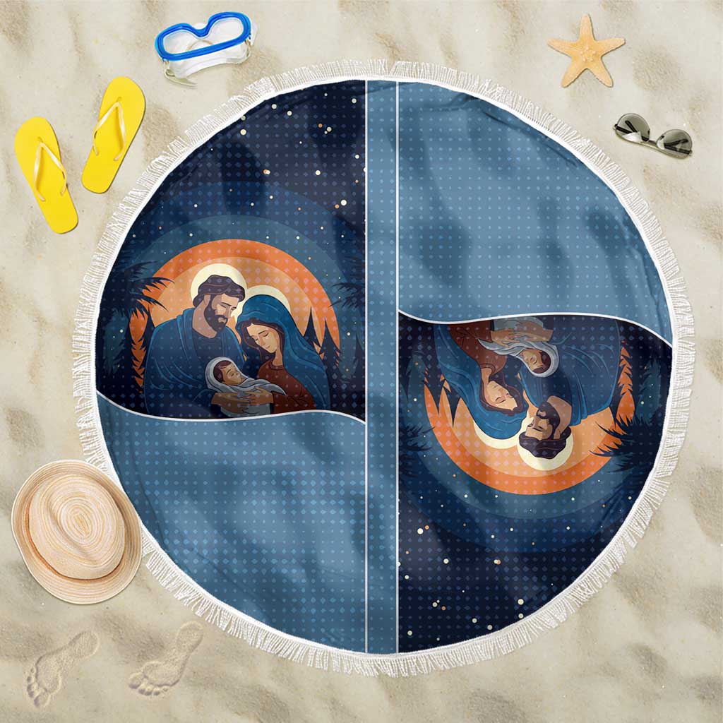 Western Yoke Beach Blanket Holy Family Christmas Cowboy Style - Wonder Print Shop