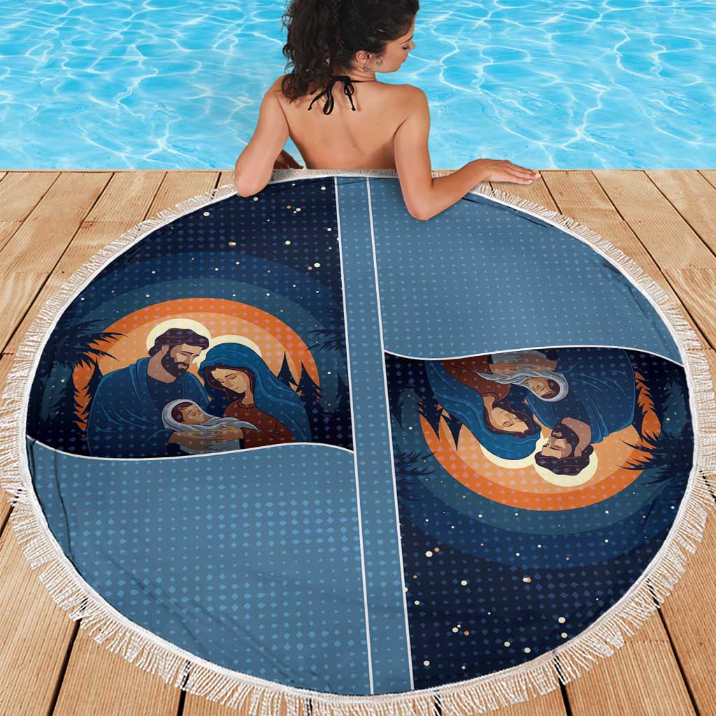 Western Yoke Beach Blanket Holy Family Christmas Cowboy Style - Wonder Print Shop