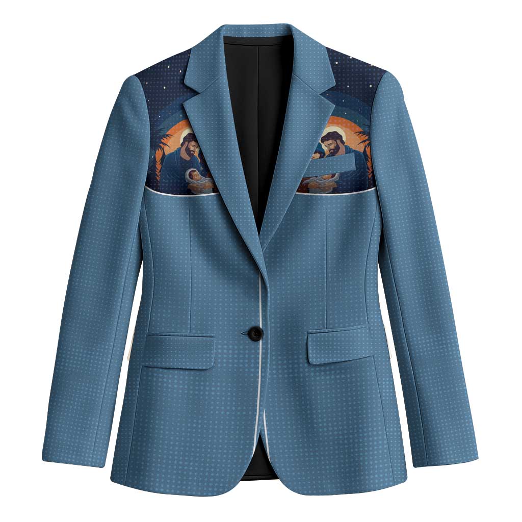 Western Yoke Blazer Holy Family Christmas Cowboy Style - Wonder Print Shop