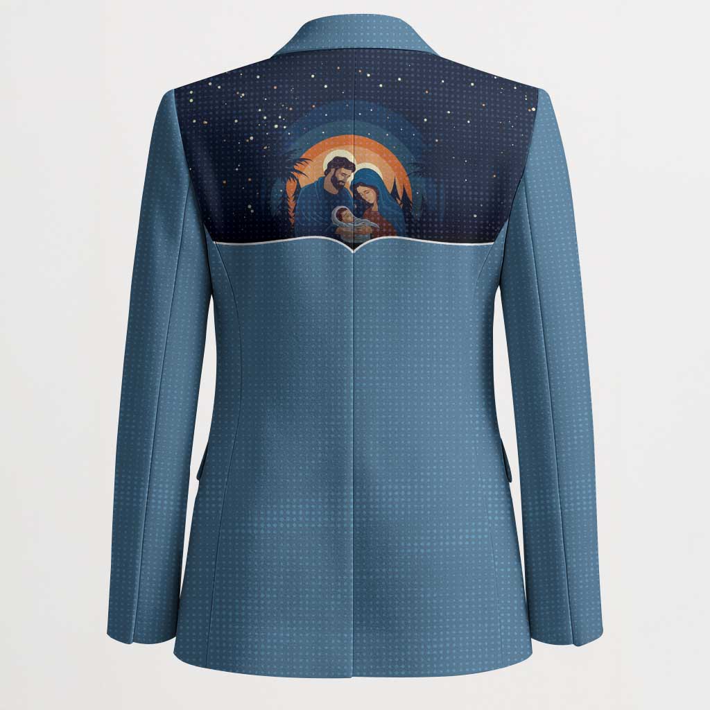 Western Yoke Blazer Holy Family Christmas Cowboy Style - Wonder Print Shop
