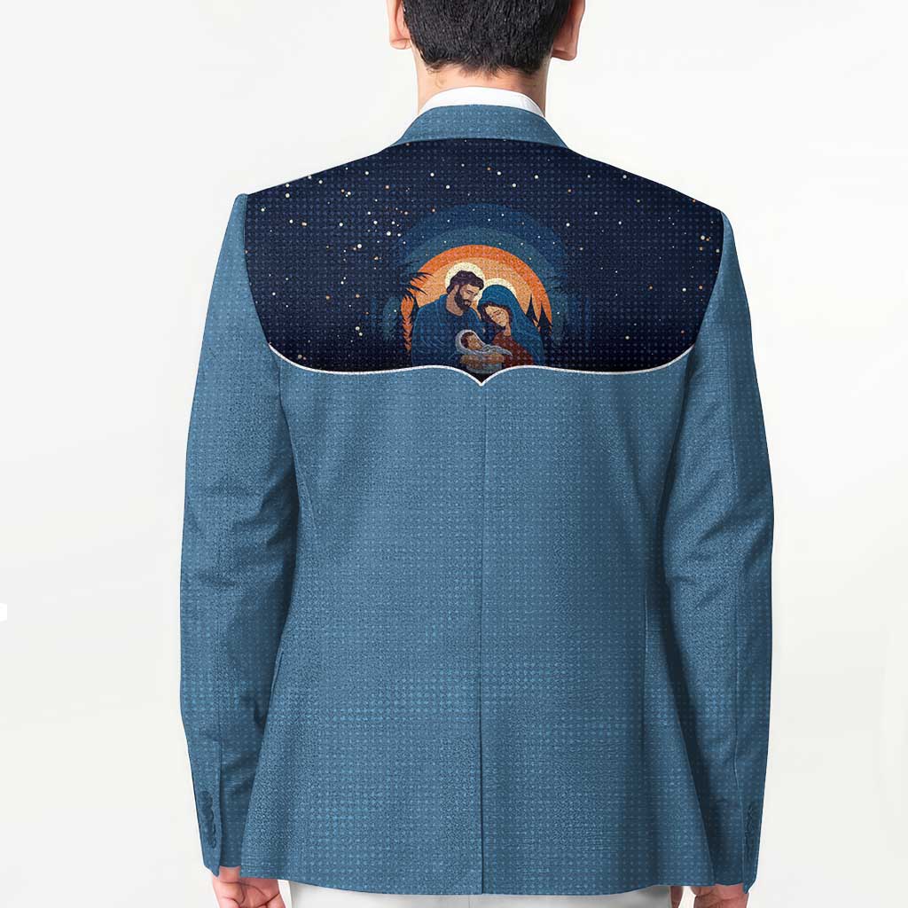 Western Yoke Blazer Holy Family Christmas Cowboy Style - Wonder Print Shop