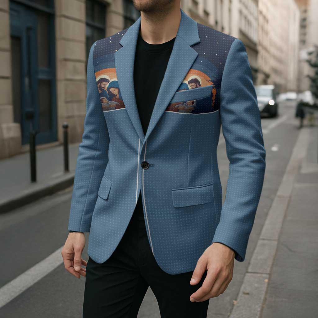 Western Yoke Blazer Holy Family Christmas Cowboy Style - Wonder Print Shop