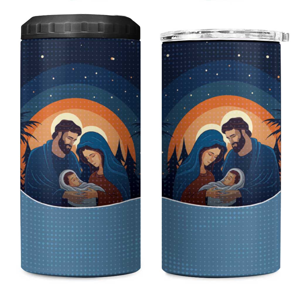 Western Yoke 4 in 1 Can Cooler Tumbler Holy Family Christmas Cowboy Style - Wonder Print Shop
