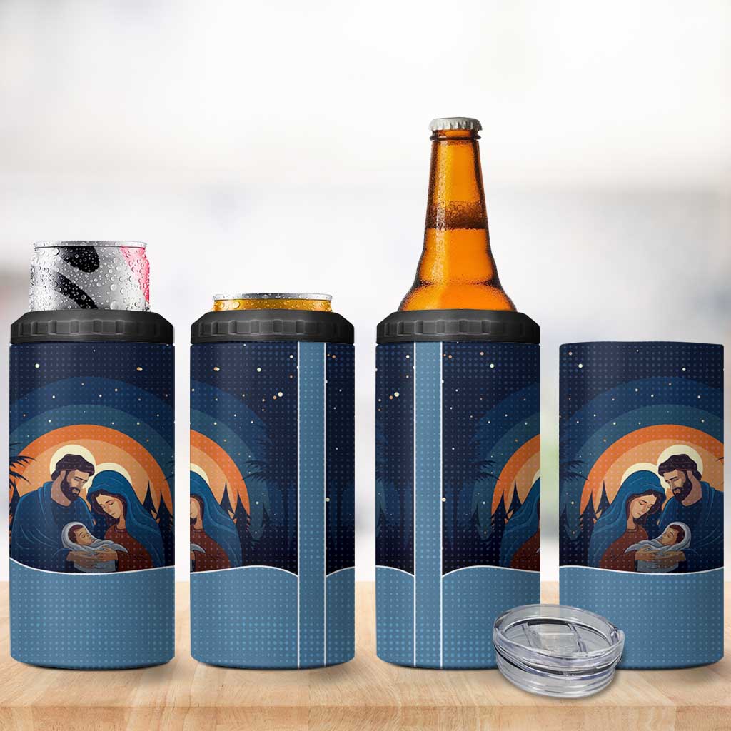 Western Yoke 4 in 1 Can Cooler Tumbler Holy Family Christmas Cowboy Style - Wonder Print Shop