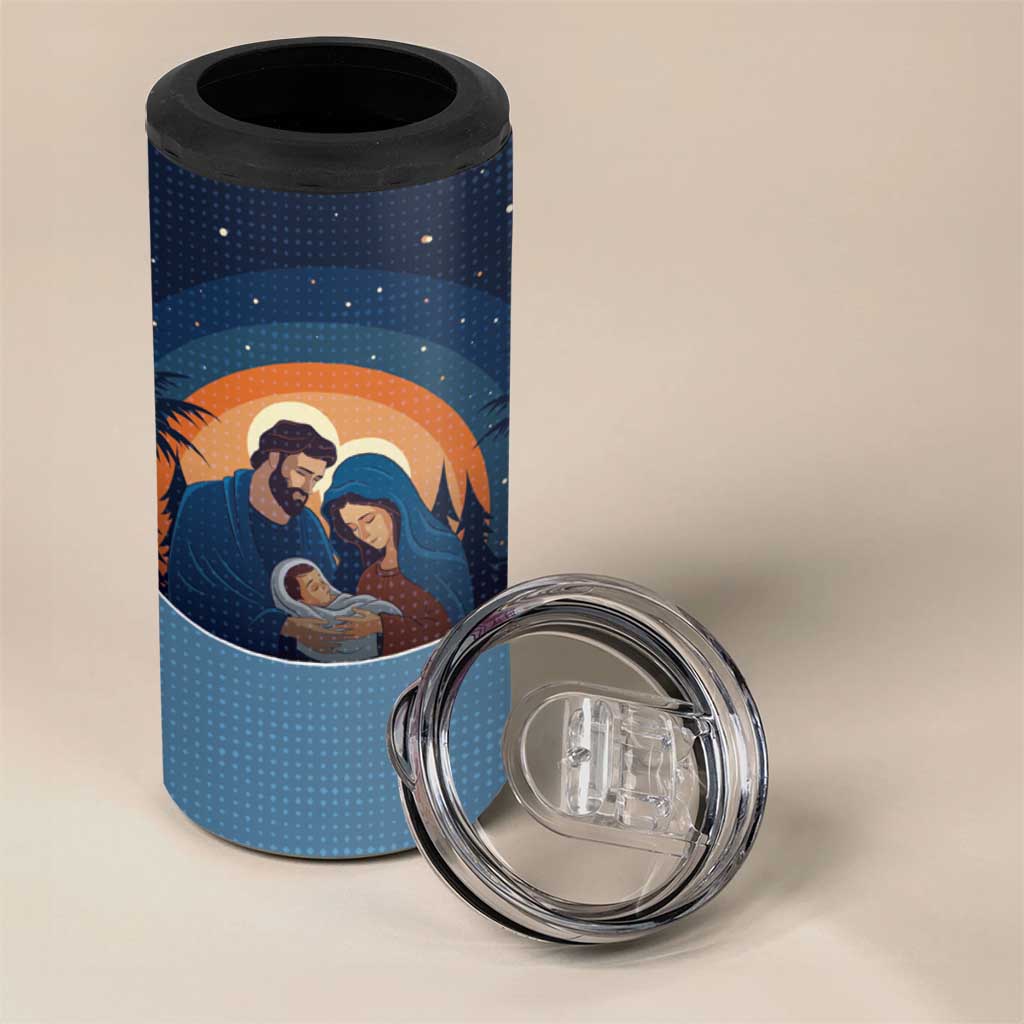 Western Yoke 4 in 1 Can Cooler Tumbler Holy Family Christmas Cowboy Style - Wonder Print Shop