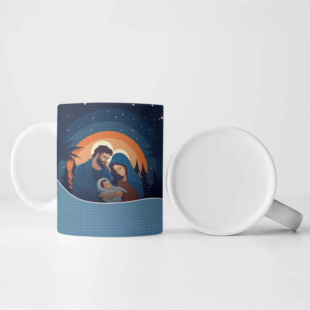 Western Yoke Ceramic Mug Holy Family Christmas Cowboy Style - Wonder Print Shop