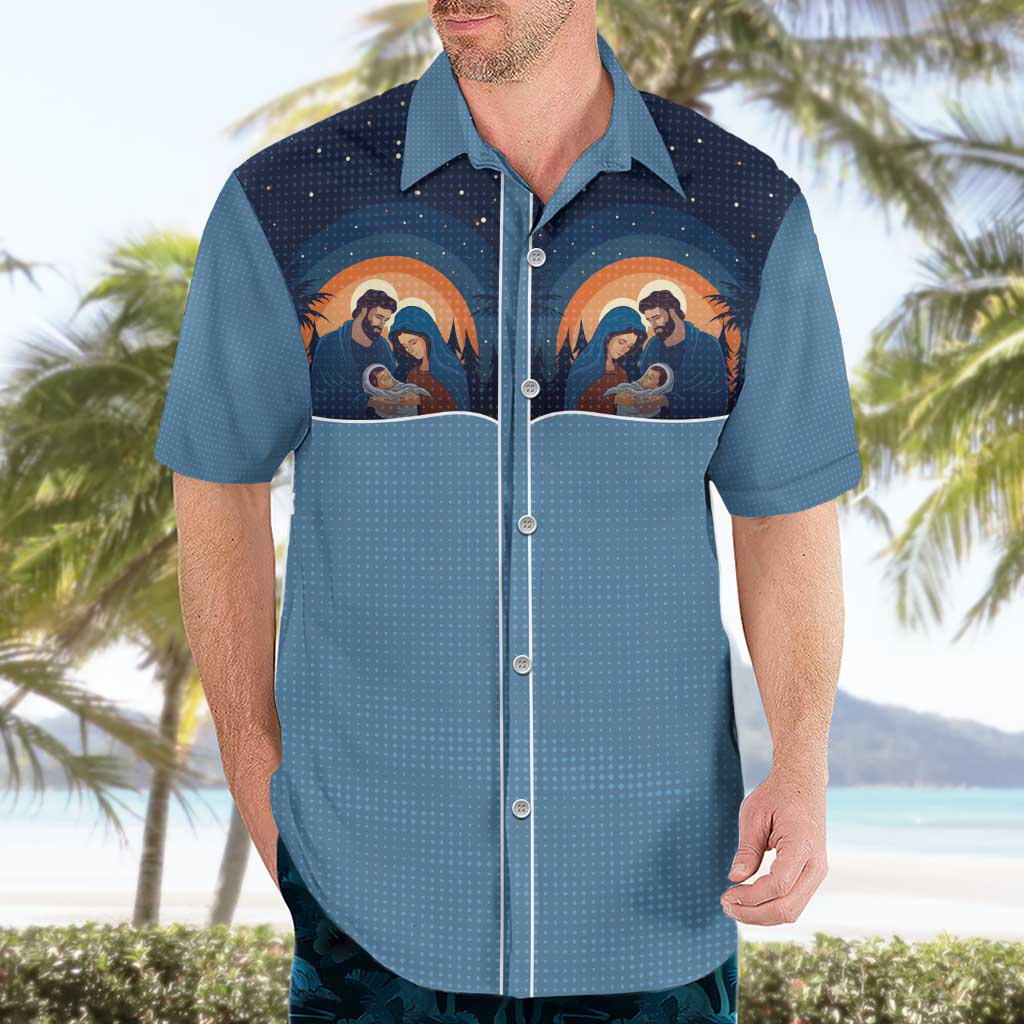 Western Yoke Hawaiian Shirt Holy Family Christmas Cowboy Style - Wonder Print Shop