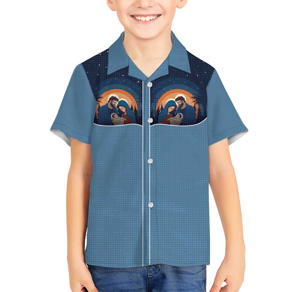 Western Yoke Hawaiian Shirt Holy Family Christmas Cowboy Style - Wonder Print Shop