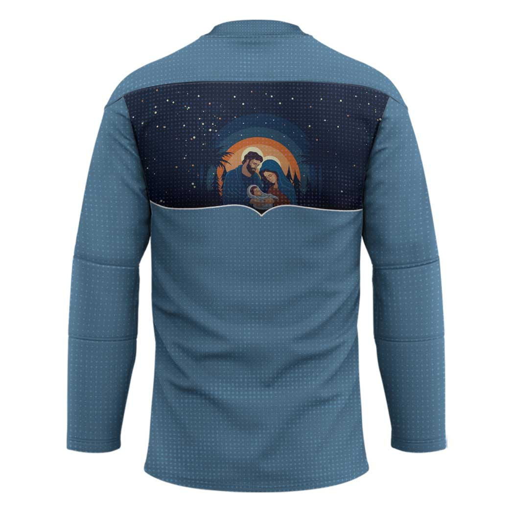 Western Yoke Hockey Jersey Holy Family Christmas Cowboy Style - Wonder Print Shop