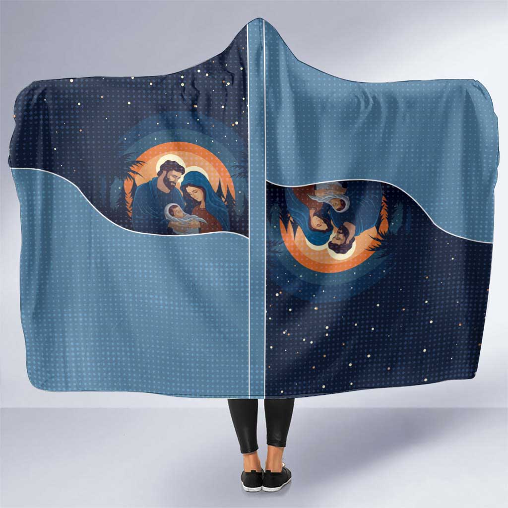 Western Yoke Hooded Blanket Holy Family Christmas Cowboy Style - Wonder Print Shop