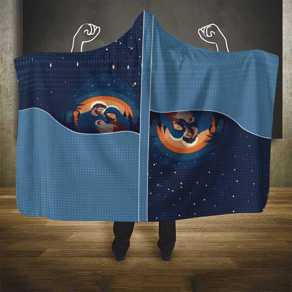 Western Yoke Hooded Blanket Holy Family Christmas Cowboy Style - Wonder Print Shop