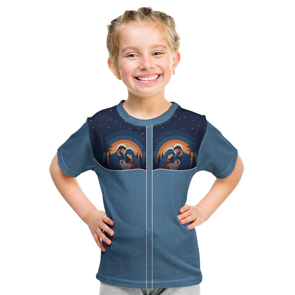 Western Yoke Kid T Shirt Holy Family Christmas Cowboy Style - Wonder Print Shop