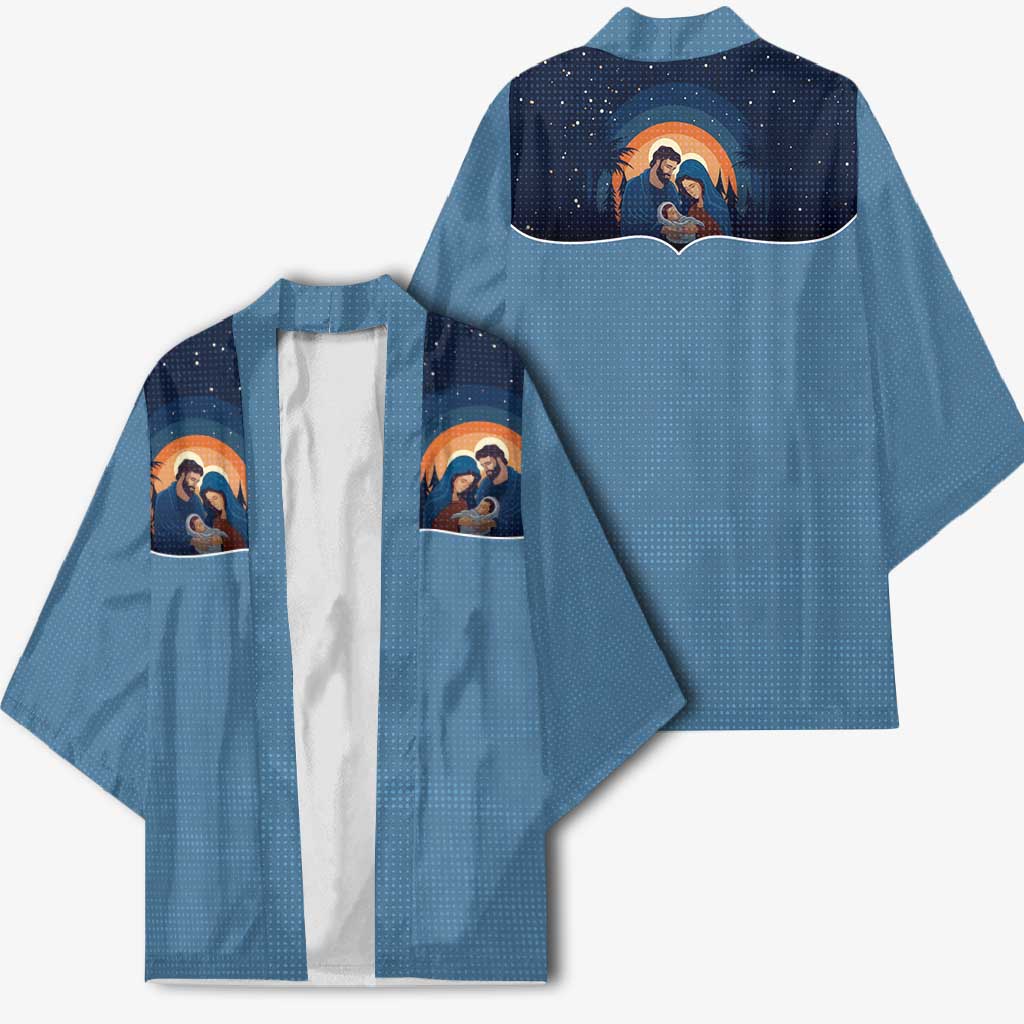 Western Yoke Kimono Holy Family Christmas Cowboy Style - Wonder Print Shop