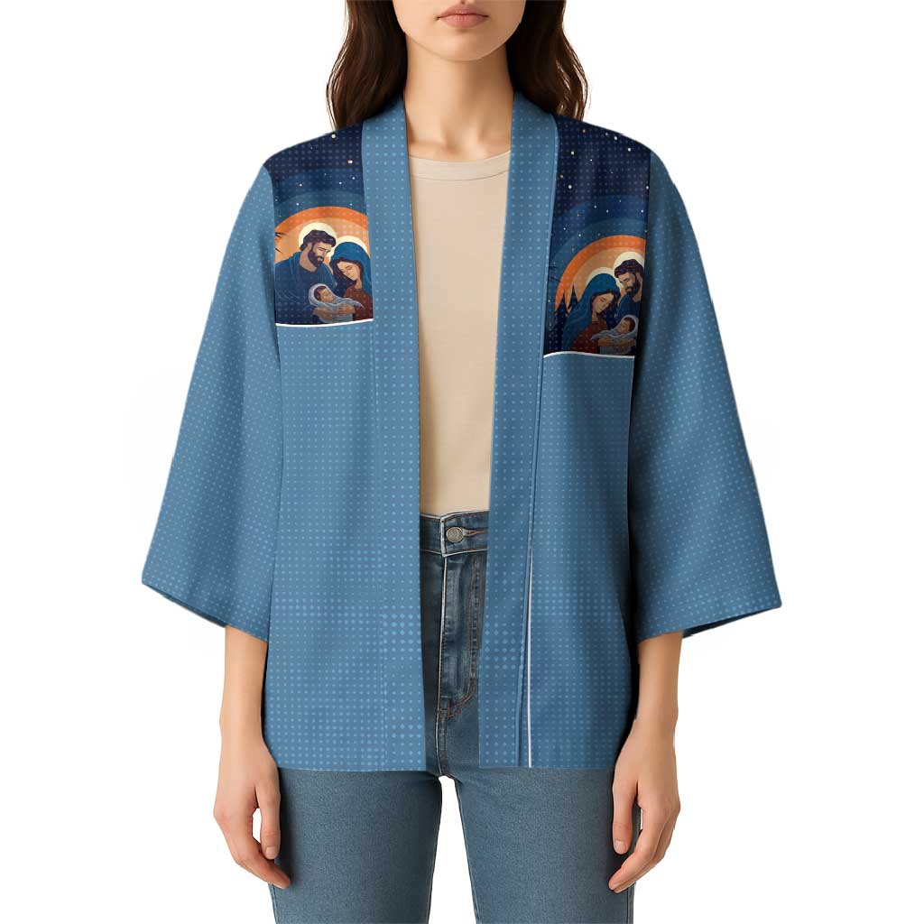 Western Yoke Kimono Holy Family Christmas Cowboy Style - Wonder Print Shop