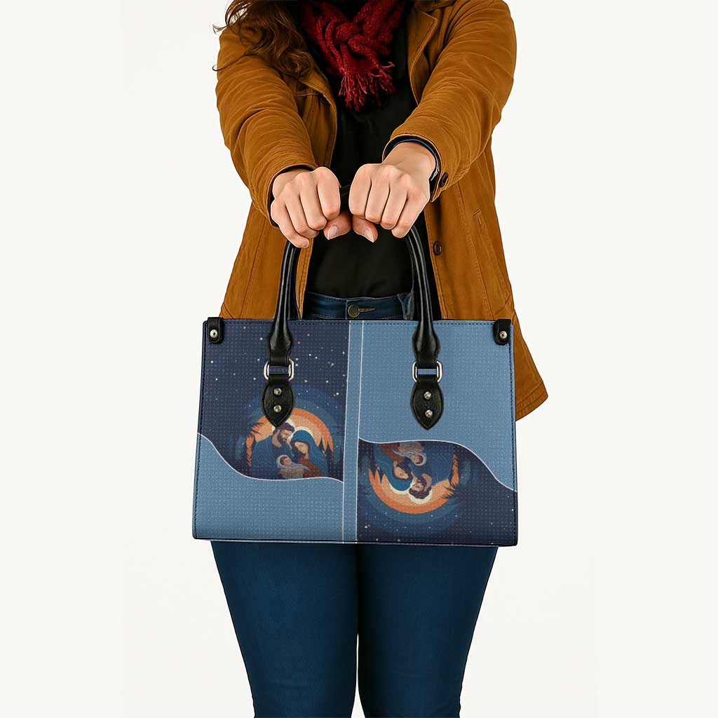 Western Yoke Leather Bag Holy Family Christmas Cowboy Style - Wonder Print Shop