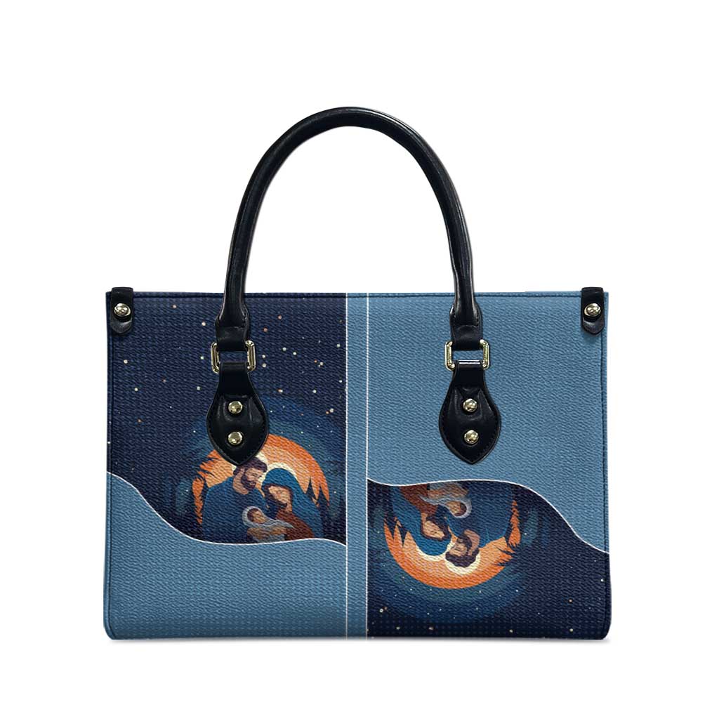 Western Yoke Leather Bag Holy Family Christmas Cowboy Style - Wonder Print Shop