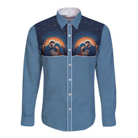 Western Yoke Long Sleeve Button Shirt Holy Family Christmas Cowboy Style - Wonder Print Shop