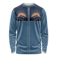 Western Yoke Long Sleeve Shirt Holy Family Christmas Cowboy Style - Wonder Print Shop