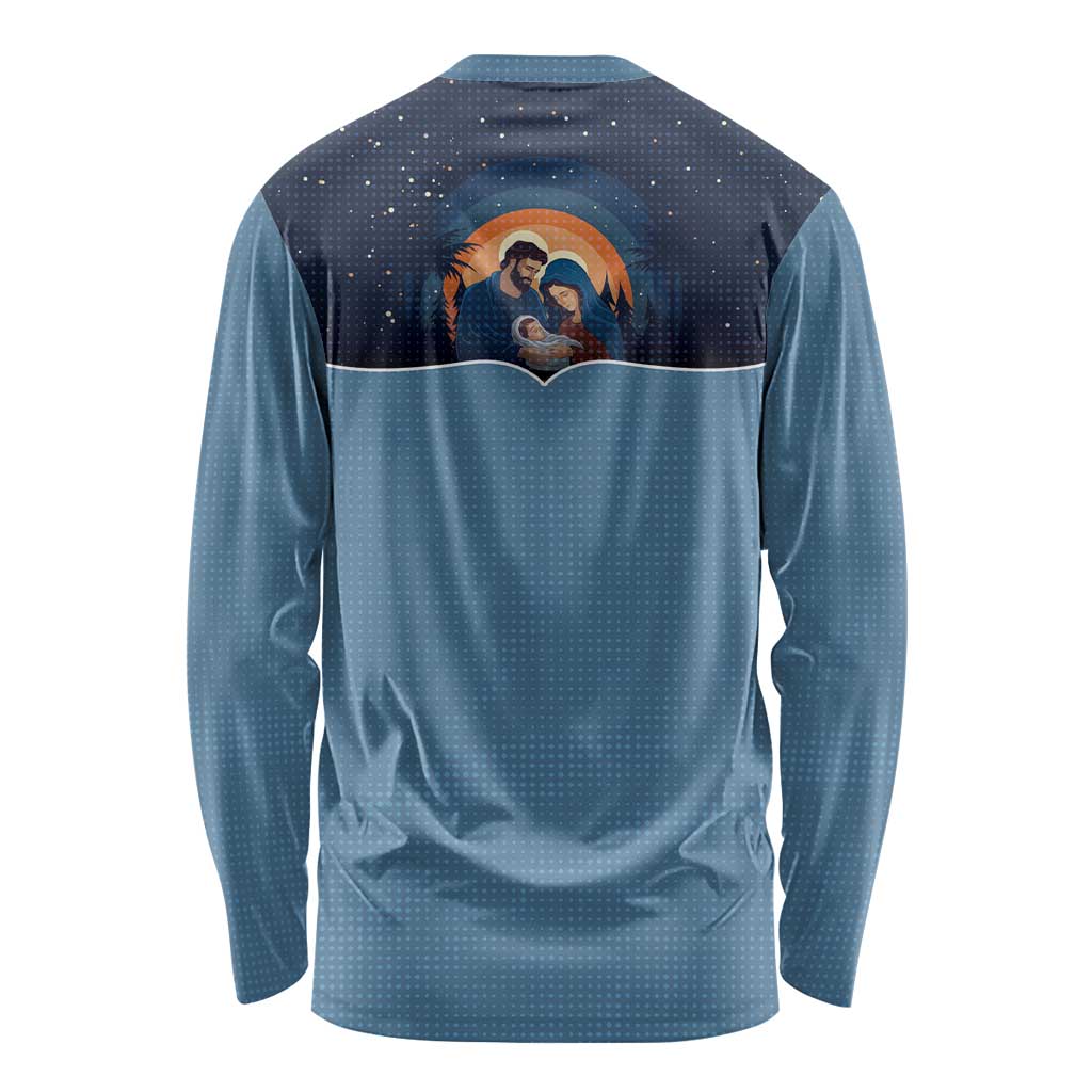 Western Yoke Long Sleeve Shirt Holy Family Christmas Cowboy Style - Wonder Print Shop