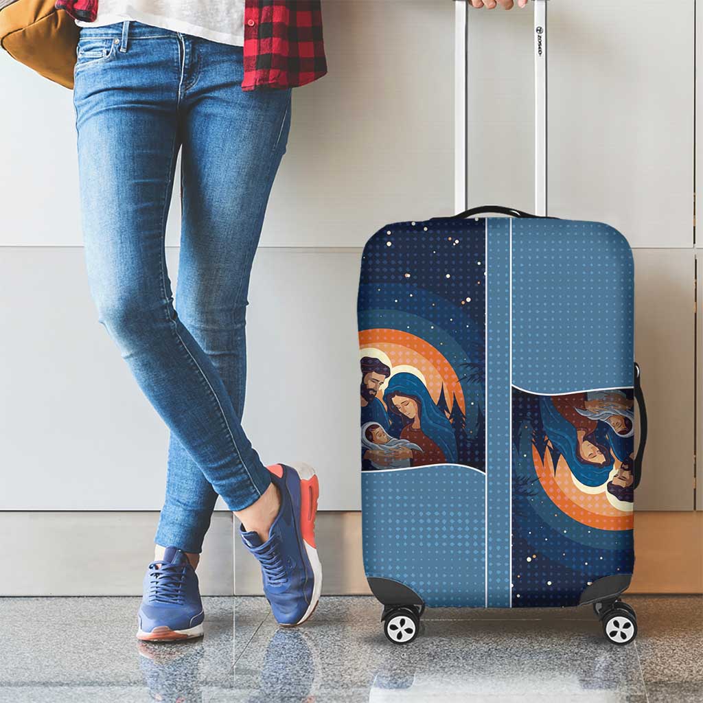 Western Yoke Luggage Cover Holy Family Christmas Cowboy Style - Wonder Print Shop