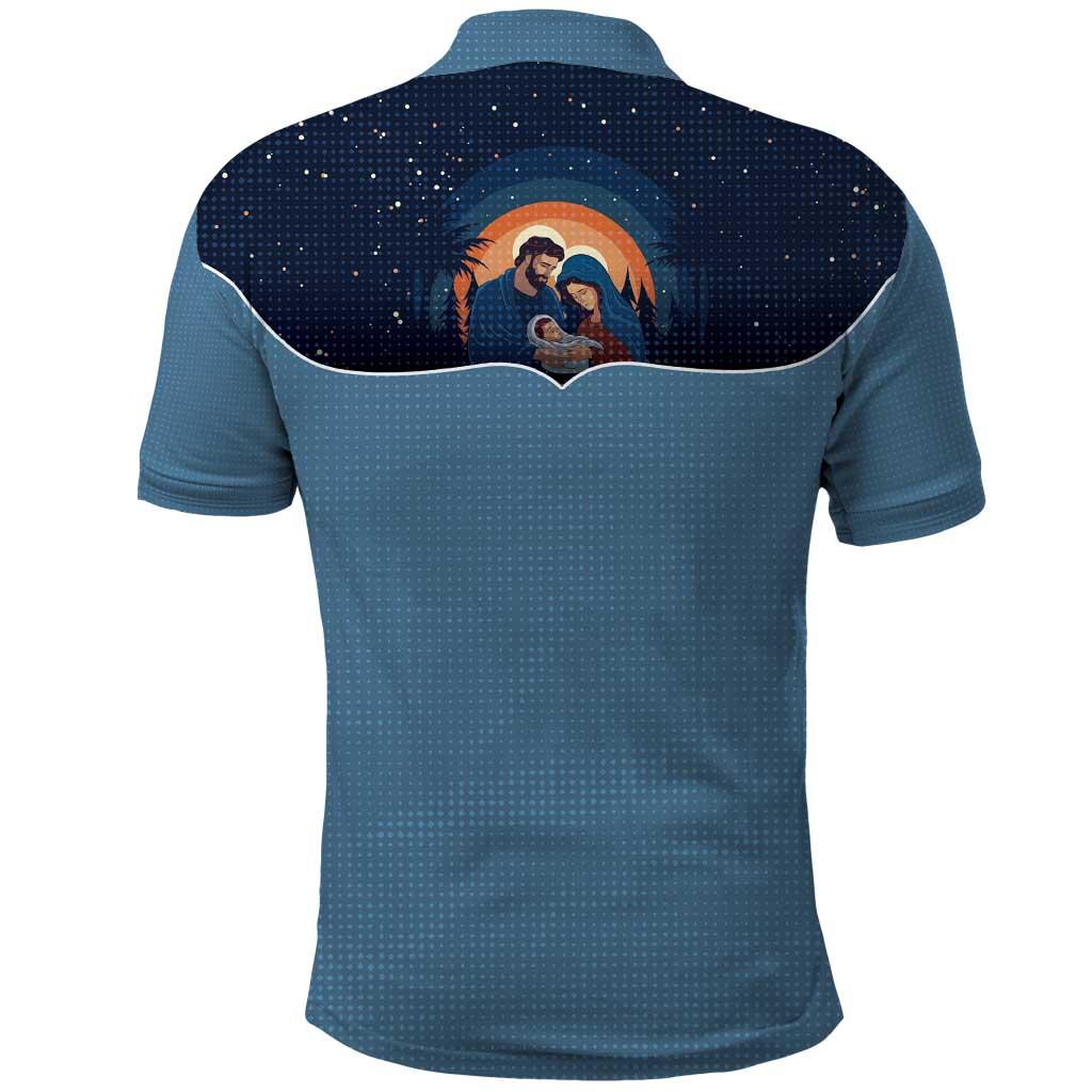 Western Yoke Polo Shirt Holy Family Christmas Cowboy Style - Wonder Print Shop