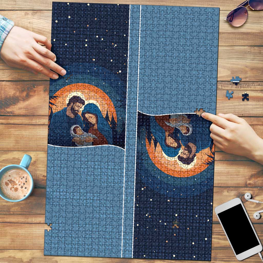 Western Yoke Puzzle Holy Family Christmas Cowboy Style - Wonder Print Shop