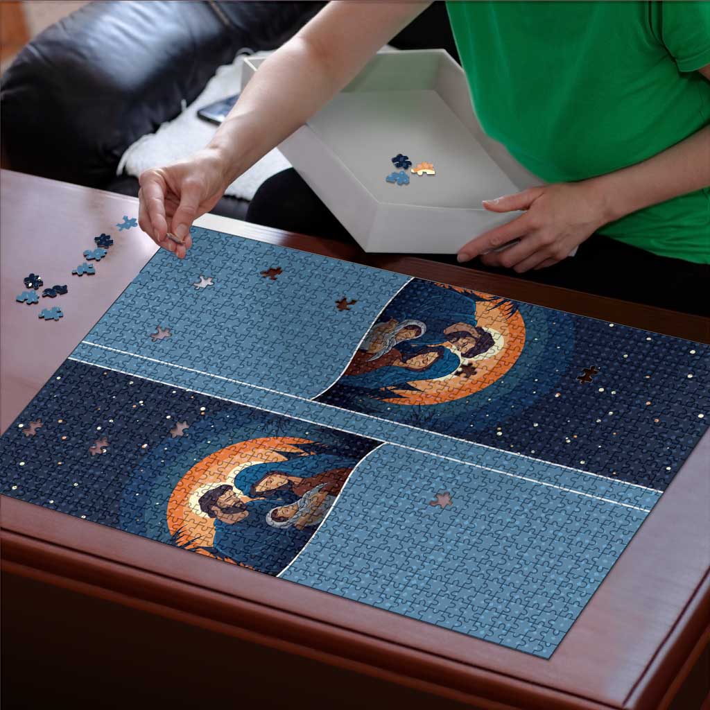 Western Yoke Puzzle Holy Family Christmas Cowboy Style - Wonder Print Shop