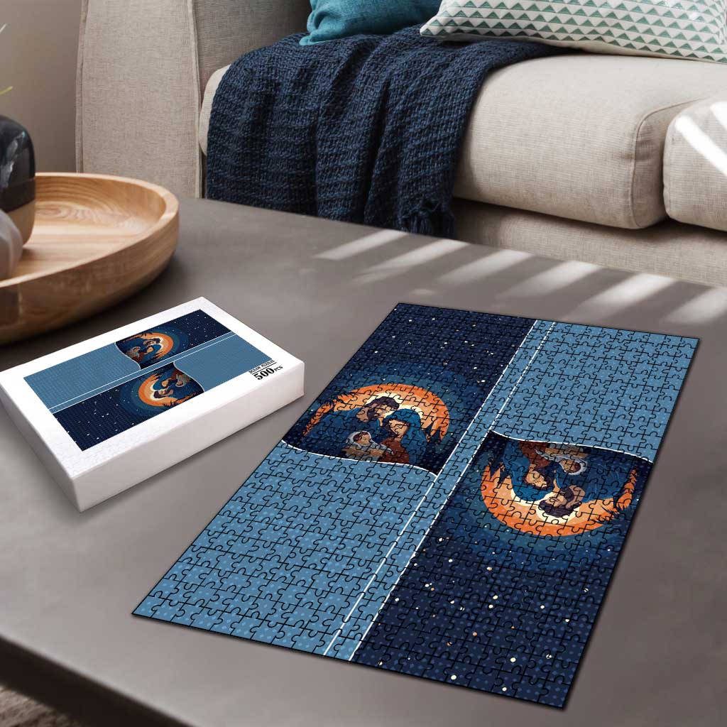 Western Yoke Puzzle Holy Family Christmas Cowboy Style - Wonder Print Shop