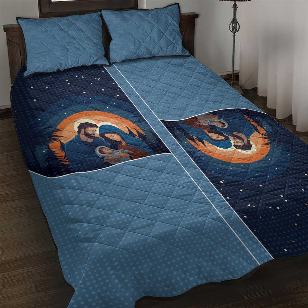 Western Yoke Quilt Bed Set Holy Family Christmas Cowboy Style - Wonder Print Shop