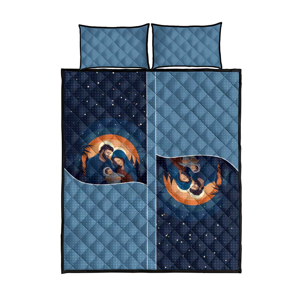 Western Yoke Quilt Bed Set Holy Family Christmas Cowboy Style - Wonder Print Shop