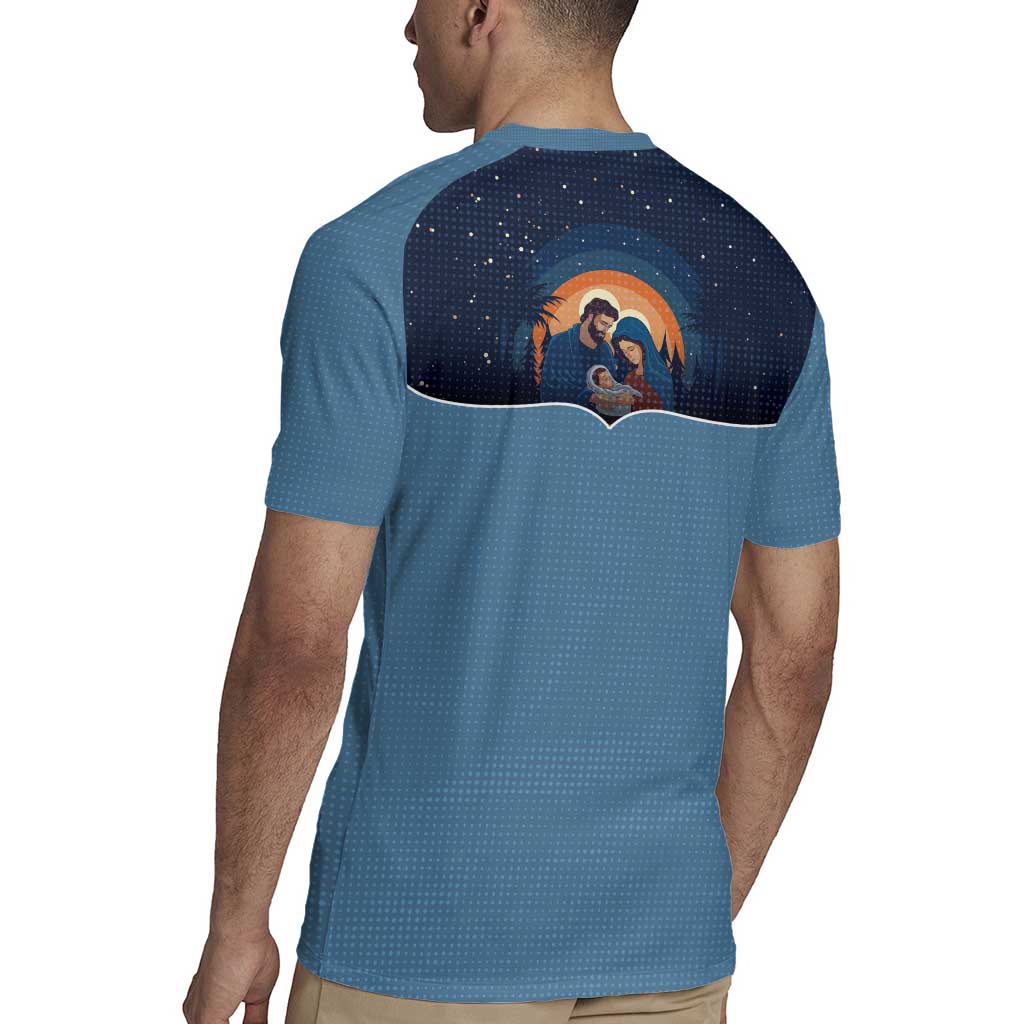 Western Yoke Rugby Jersey Holy Family Christmas Cowboy Style - Wonder Print Shop