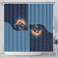 Western Yoke Shower Curtain Holy Family Christmas Cowboy Style - Wonder Print Shop