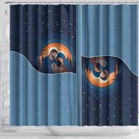 Western Yoke Shower Curtain Holy Family Christmas Cowboy Style - Wonder Print Shop