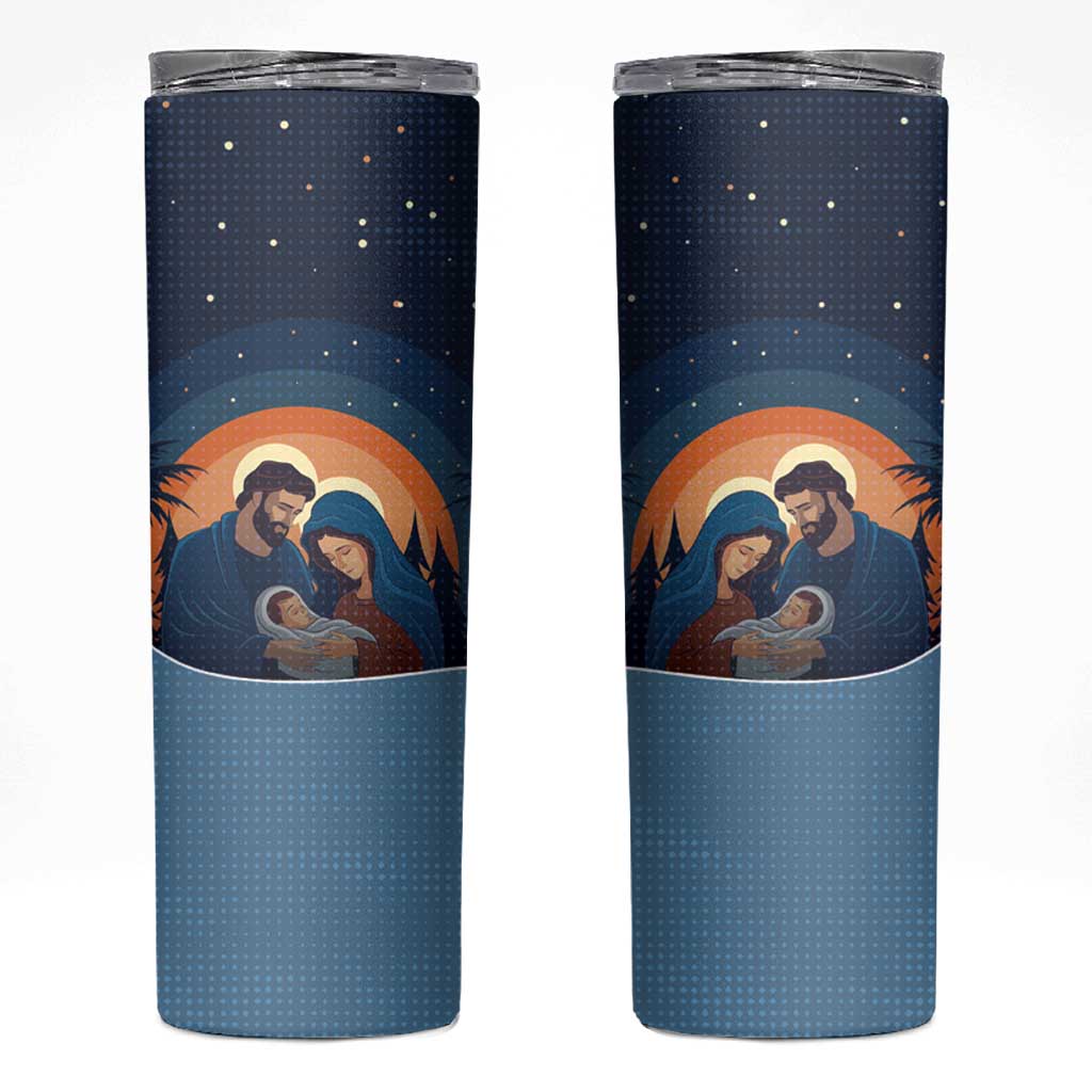 Western Yoke Skinny Tumbler Holy Family Christmas Cowboy Style - Wonder Print Shop
