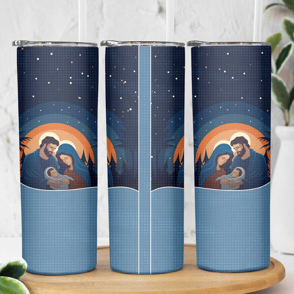 Western Yoke Skinny Tumbler Holy Family Christmas Cowboy Style - Wonder Print Shop