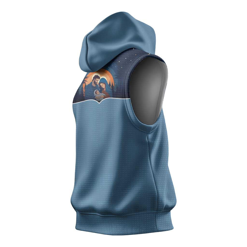 Western Yoke Sleeveless Hoodie Holy Family Christmas Cowboy Style - Wonder Print Shop