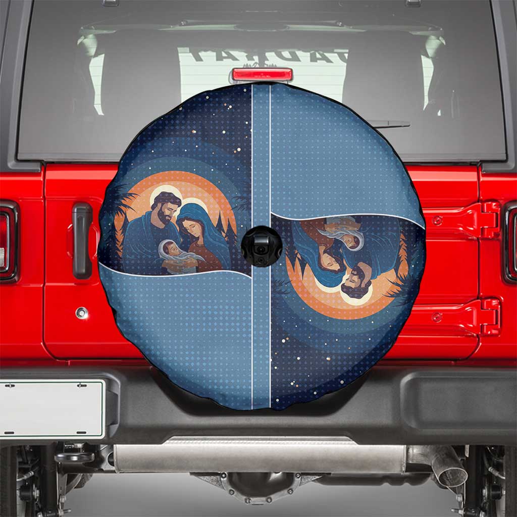 Western Yoke Spare Tire Cover Holy Family Christmas Cowboy Style - Wonder Print Shop