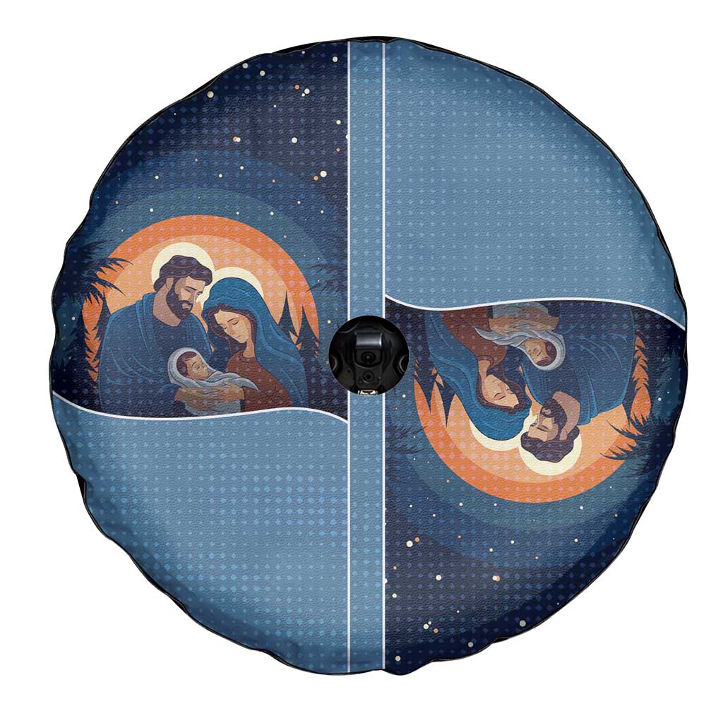 Western Yoke Spare Tire Cover Holy Family Christmas Cowboy Style - Wonder Print Shop