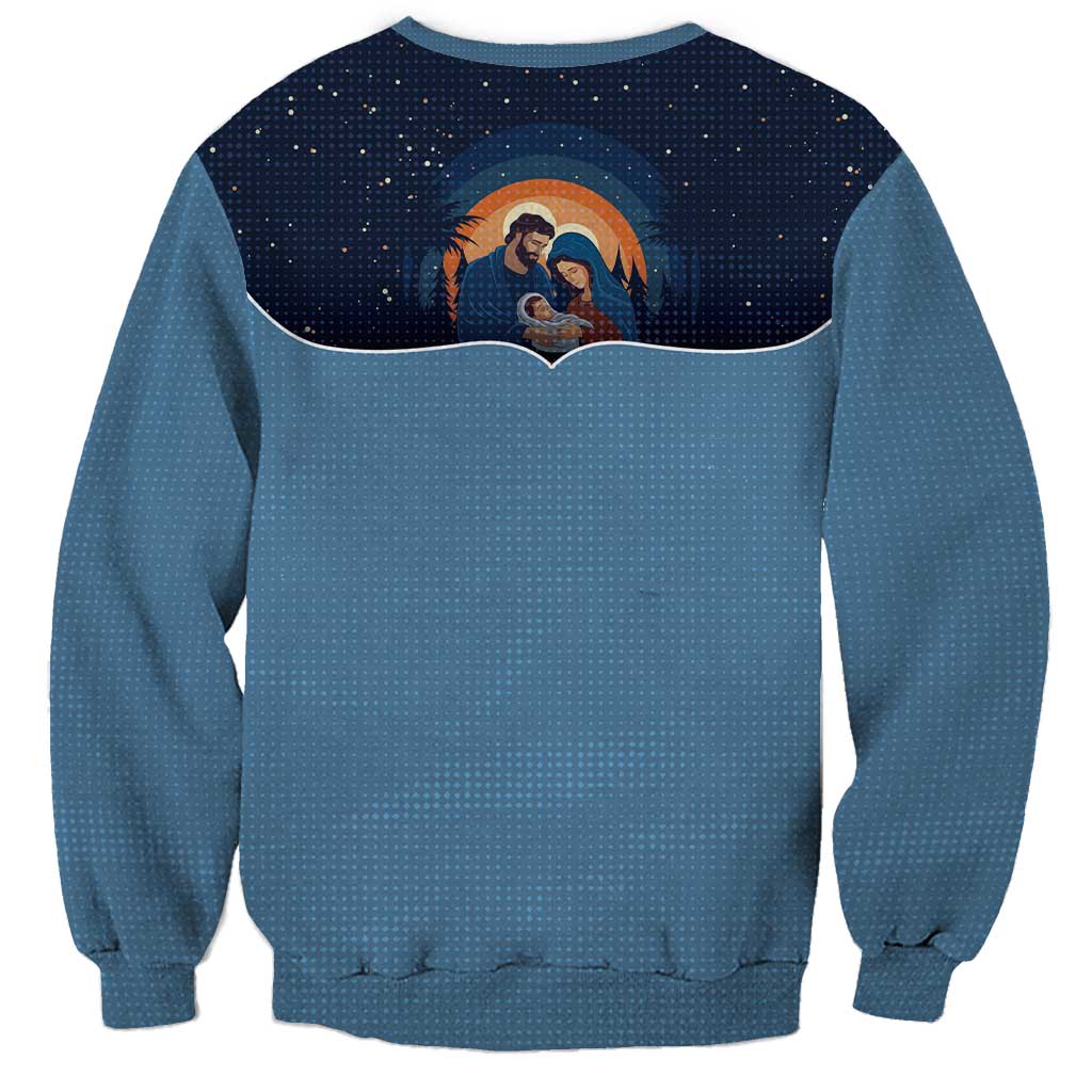 Western Yoke Sweatshirt Holy Family Christmas Cowboy Style - Wonder Print Shop