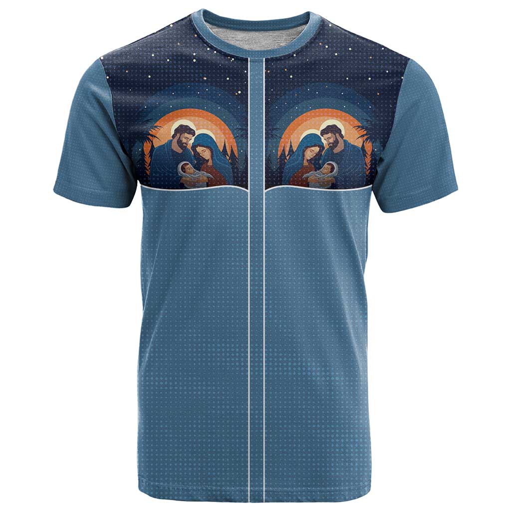 Western Yoke T Shirt Holy Family Christmas Cowboy Style - Wonder Print Shop