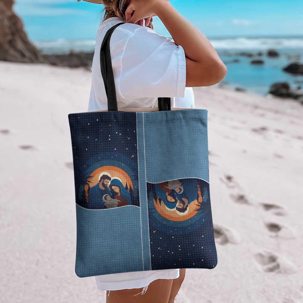 Western Yoke Tote Bag Holy Family Christmas Cowboy Style - Wonder Print Shop