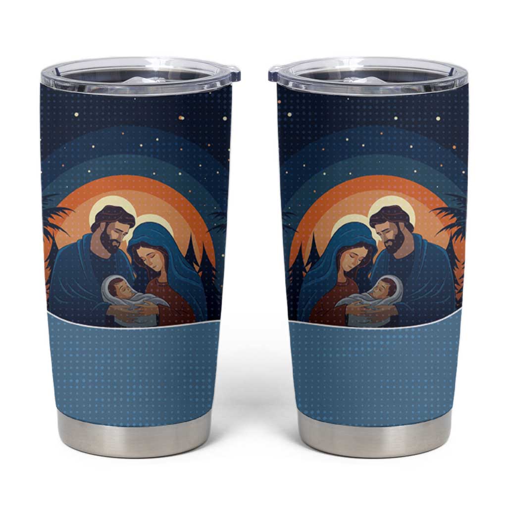 Western Yoke Tumbler Cup Holy Family Christmas Cowboy Style - Wonder Print Shop