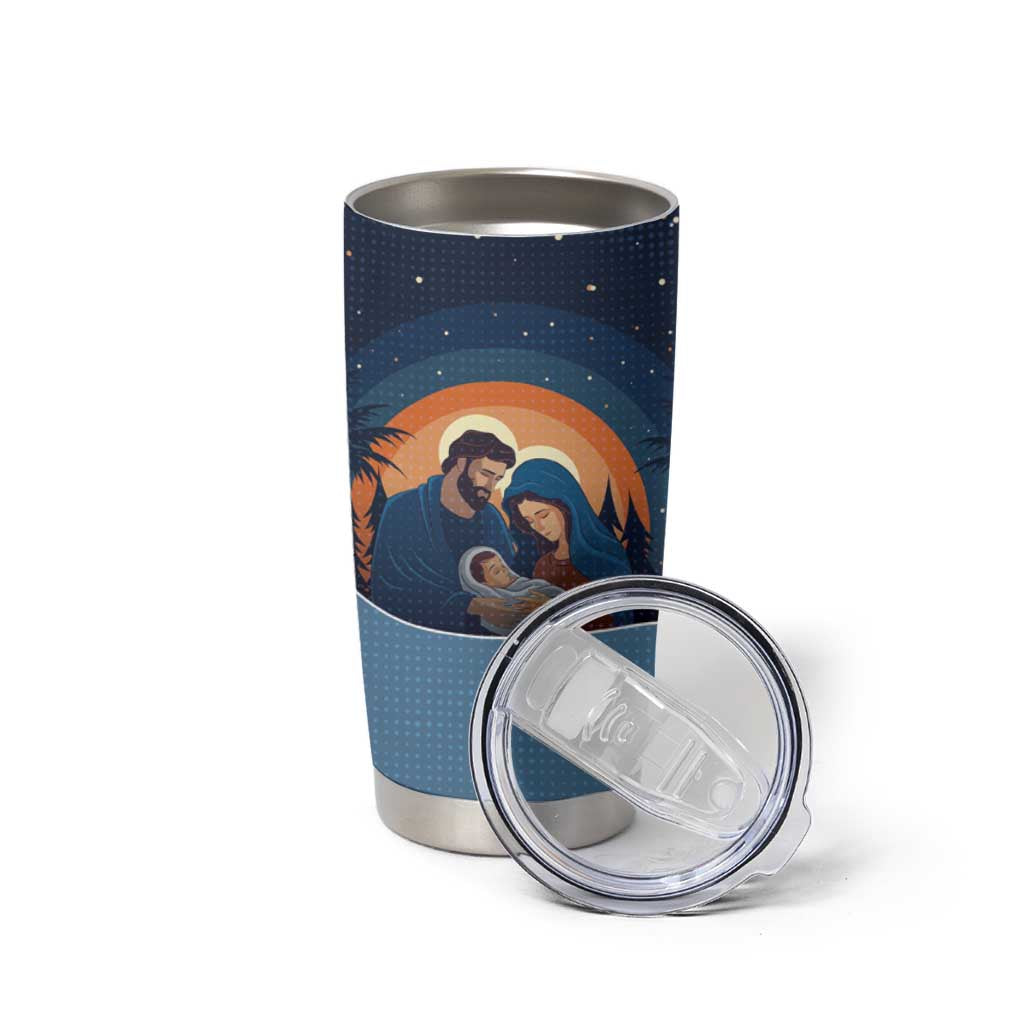 Western Yoke Tumbler Cup Holy Family Christmas Cowboy Style - Wonder Print Shop
