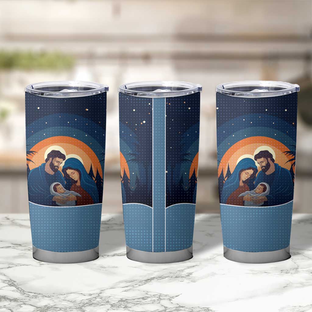 Western Yoke Tumbler Cup Holy Family Christmas Cowboy Style - Wonder Print Shop