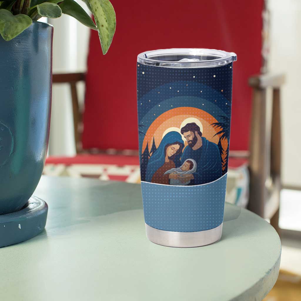 Western Yoke Tumbler Cup Holy Family Christmas Cowboy Style - Wonder Print Shop