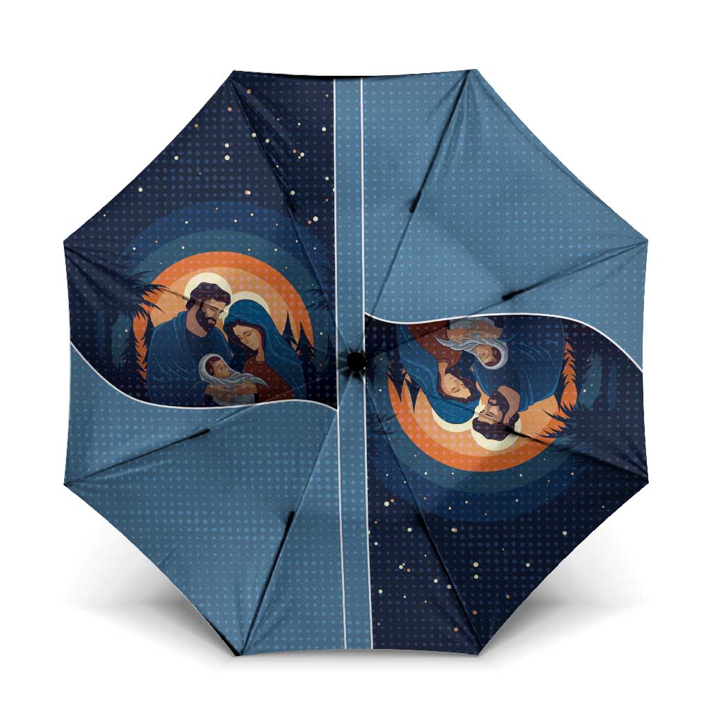 Western Yoke Umbrella Holy Family Christmas Cowboy Style - Wonder Print Shop