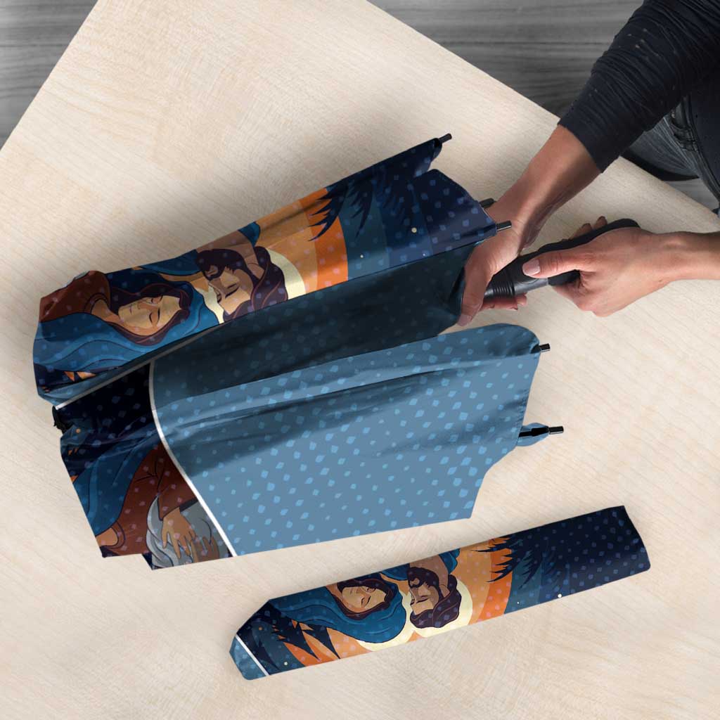 Western Yoke Umbrella Holy Family Christmas Cowboy Style - Wonder Print Shop