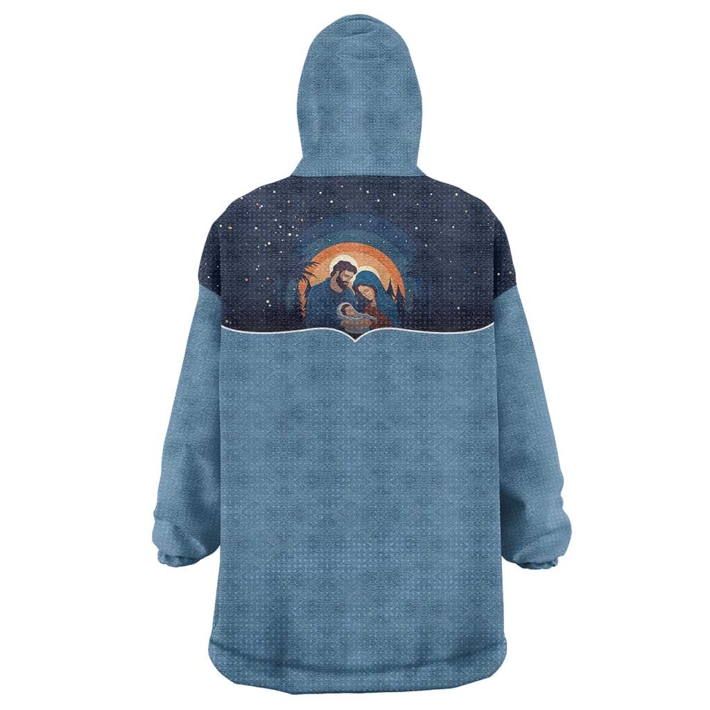 Western Yoke Wearable Blanket Hoodie Holy Family Christmas Cowboy Style - Wonder Print Shop