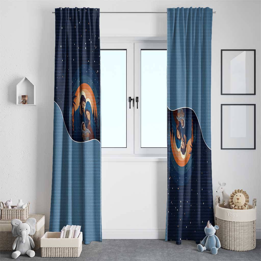 Western Yoke Window Curtain Holy Family Christmas Cowboy Style - Wonder Print Shop